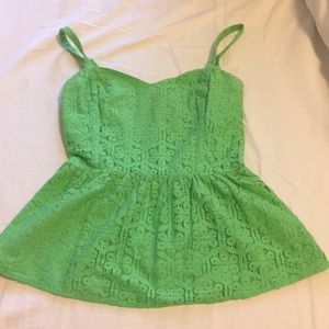 Lilly Pulitzer lace green peplum top
